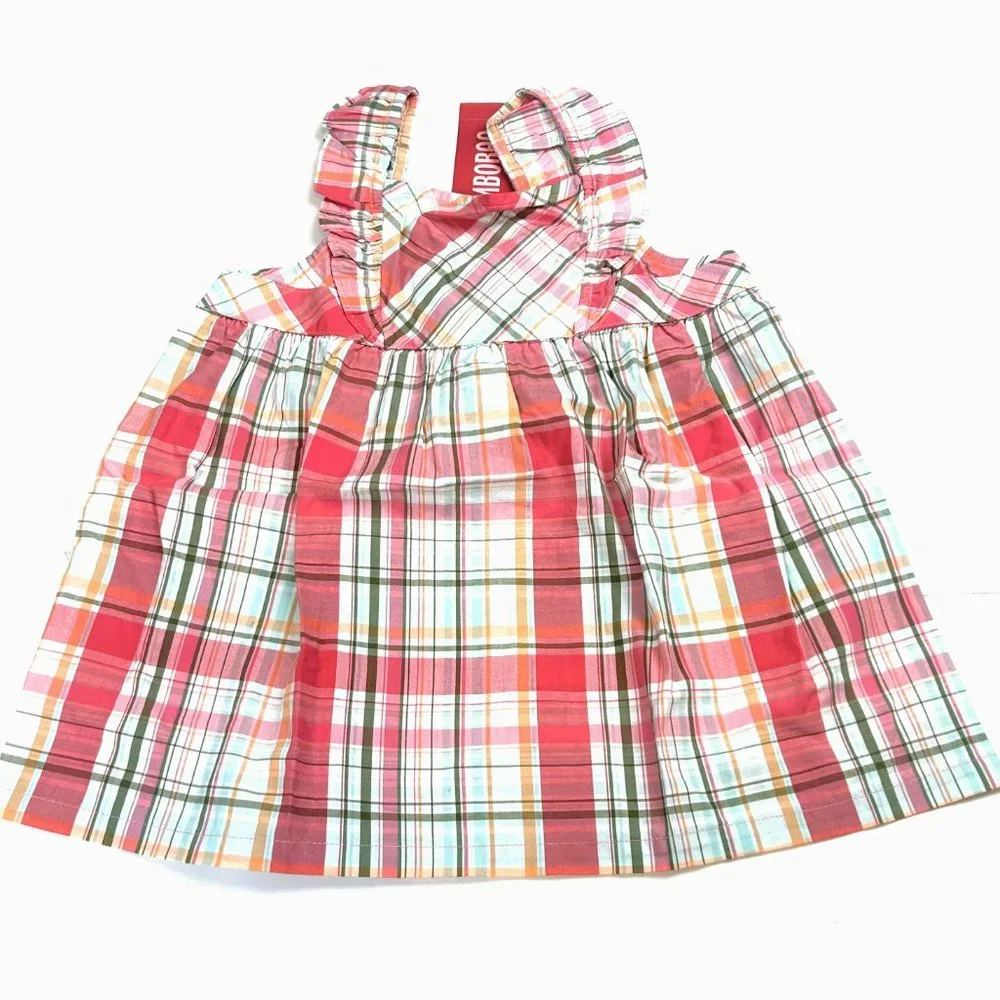 NWT Gymboree Girl Rolled-Up Cropped Capri, Plaid Swing Tank & Plaid Hat Size 2T